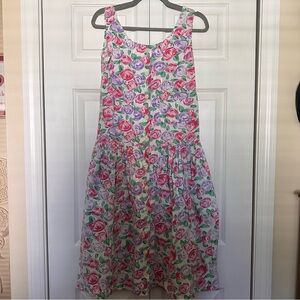 Sleeveless Floral Summer Dress in Pink & Purple